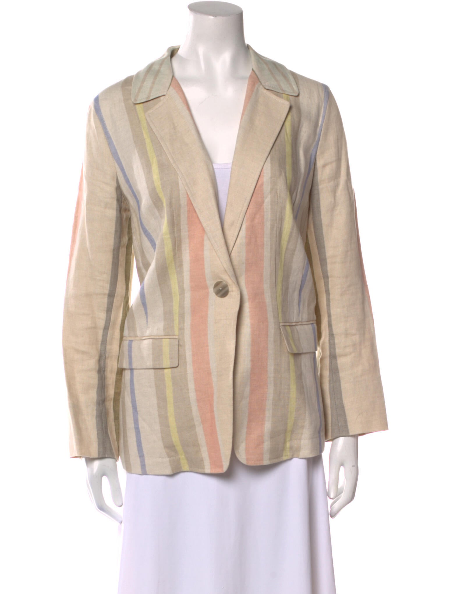 Lafayette 148 Linen Striped Blazer