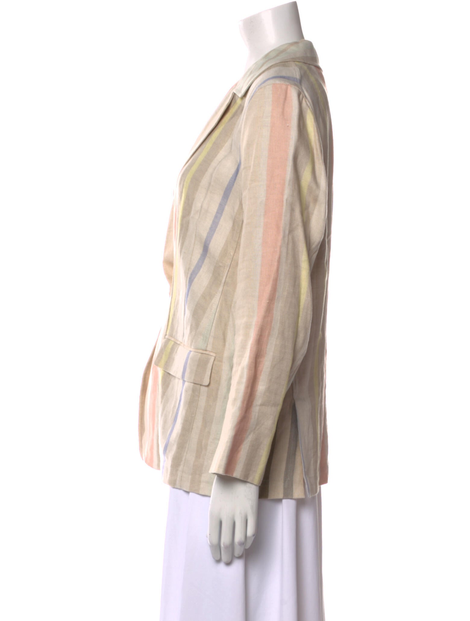 Lafayette 148 Linen Striped Blazer