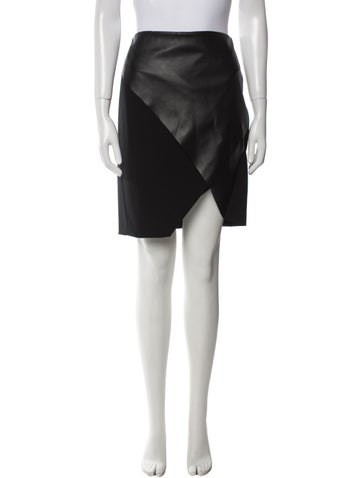Lafayette 148 Skirts Leather Trim Embellishment Knee-Length Skirt US 6 | M