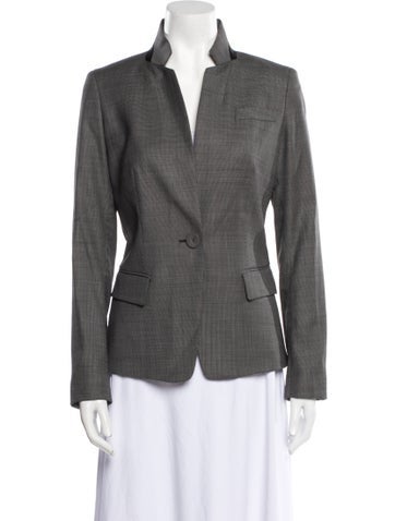 Lafayette 148 Jackets Virgin Wool Plaid Print Blazer US 4 | S