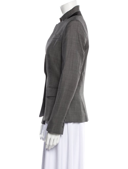 Lafayette 148 Virgin Wool Plaid Print Blazer