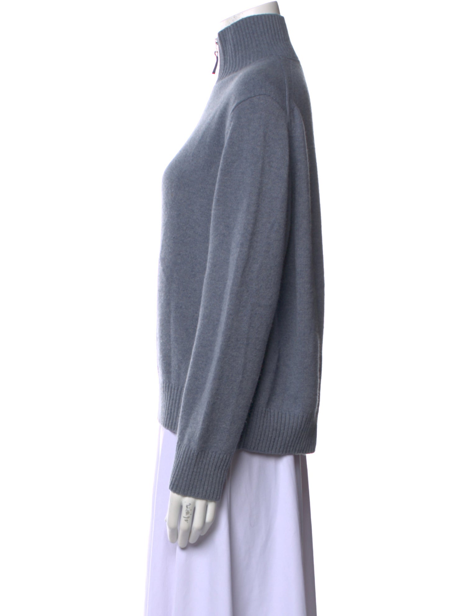 Lafayette 148 Cashmere Turtleneck Sweater Blue Knitwear, Clothing