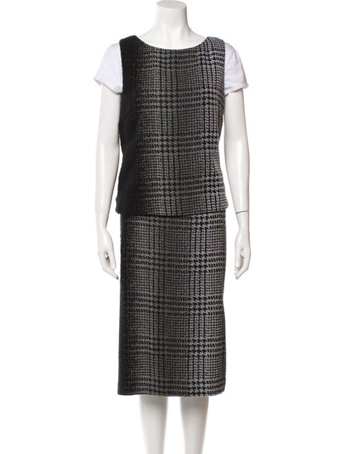 Lafayette 148 Plaid Print Skirt Set