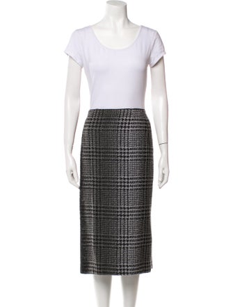 Lafayette 148 Plaid Print Skirt Set