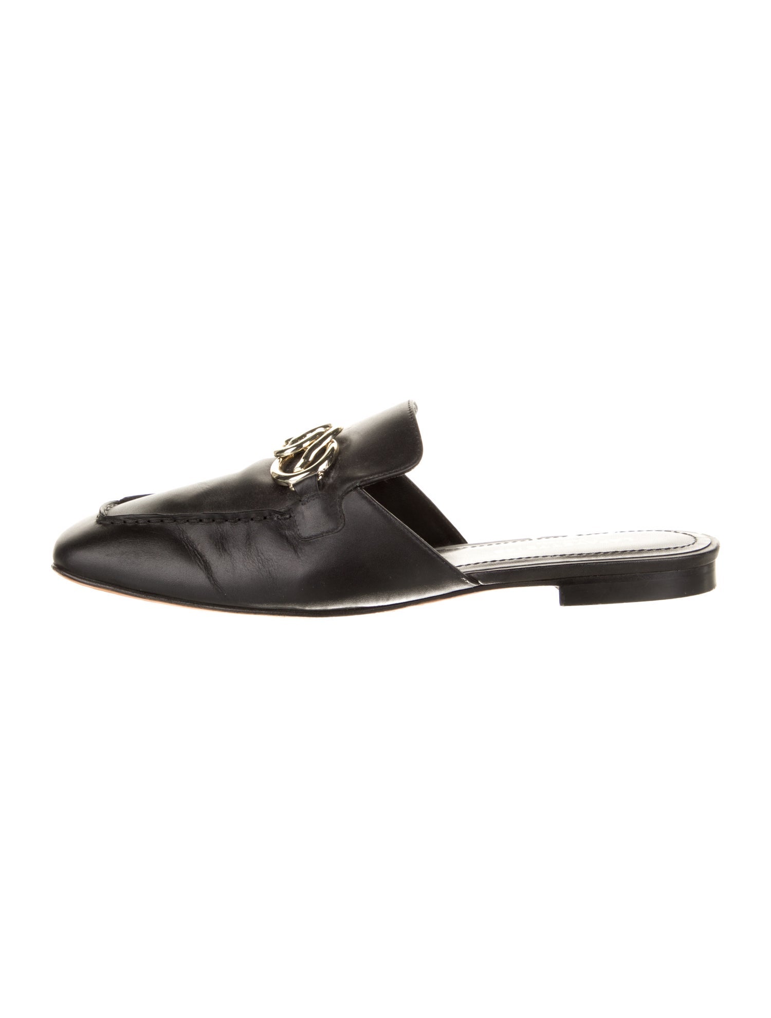 Lafayette 148 Leather Chain-Link Accents Mules