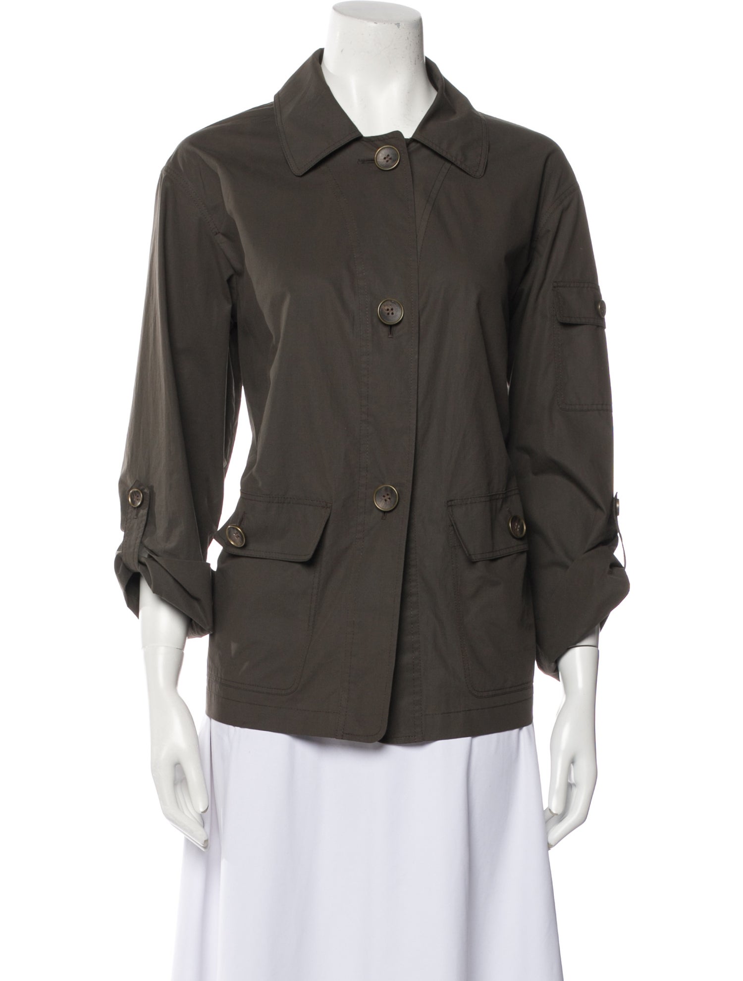 Lafayette 148 Three-Quarter Sleeve Button-Up Top