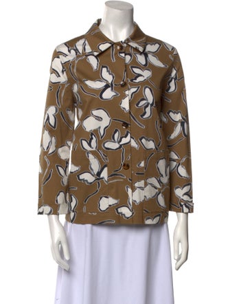 Lafayette 148 Printed Three-Quarter Sleeve Button-Up Top