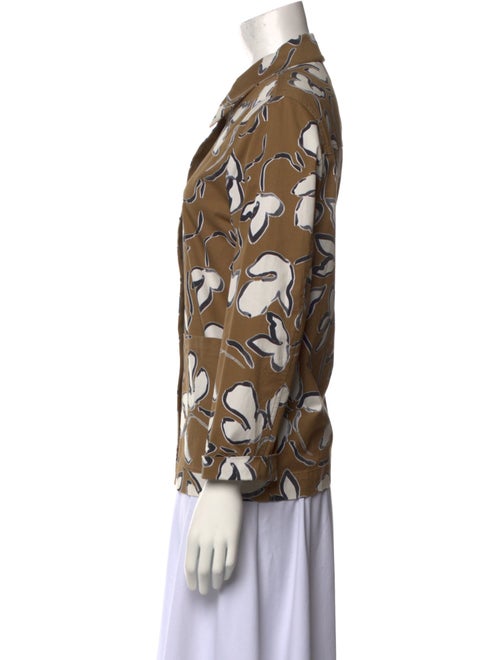 Lafayette 148 Printed Three-Quarter Sleeve Button-Up Top