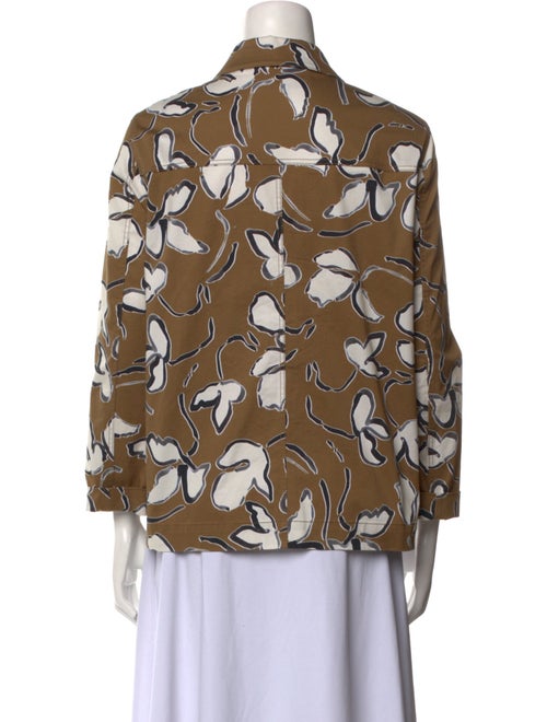 Lafayette 148 Printed Three-Quarter Sleeve Button-Up Top