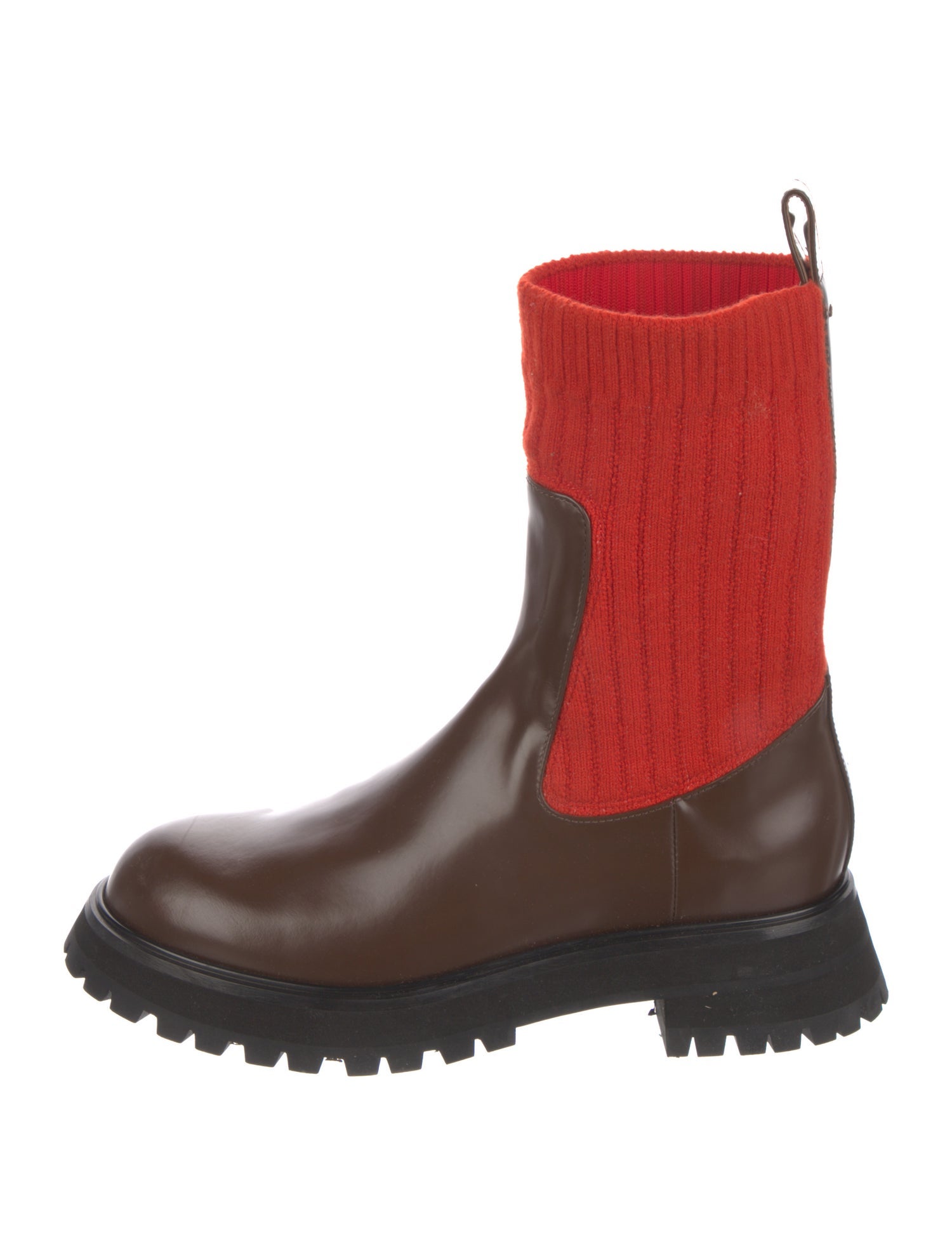 Lafayette 148 Leather Colorblock Pattern Sock Boots