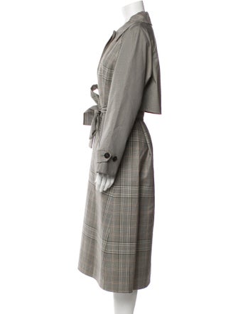 Lafayette 148 Plaid Print Trench Coat