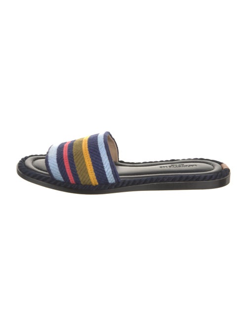 Lafayette 148 Canvas Striped Slides