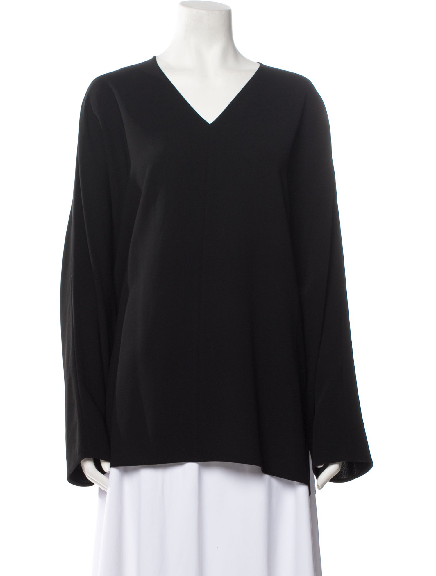 Lafayette 148 Silk V-Neck Sweatshirt