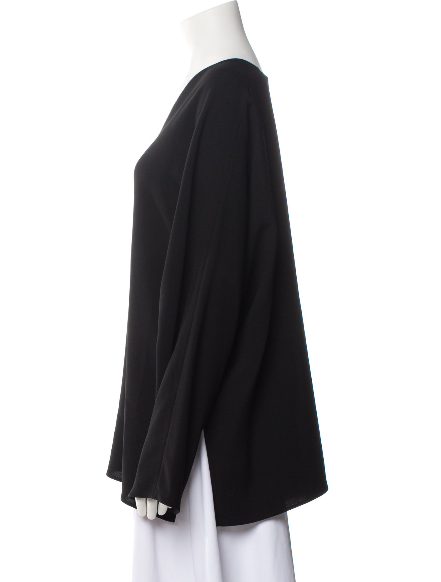 Lafayette 148 Silk V-Neck Sweatshirt