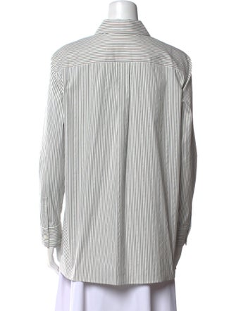 Lafayette 148 Striped Long Sleeve Button-Up Top