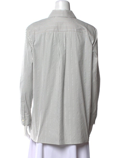 Lafayette 148 Striped Long Sleeve Button-Up Top