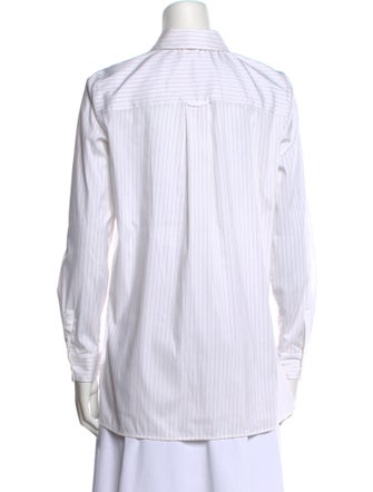 Lafayette 148 Striped Long Sleeve Button-Up Top