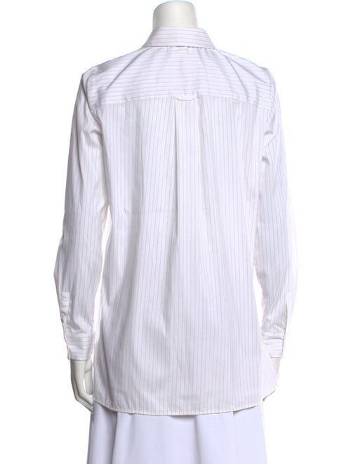 Lafayette 148 Striped Long Sleeve Button-Up Top