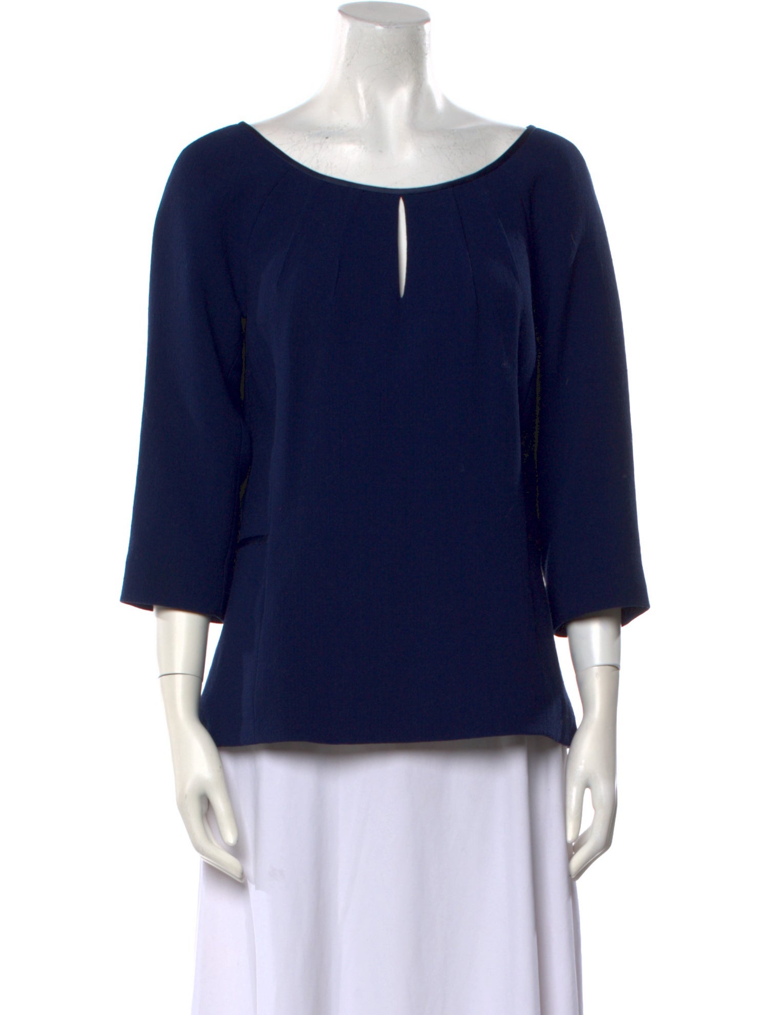 Lafayette 148 Virgin Wool Bateau Neckline Blouse