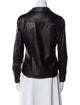 Lafayette 148 Lambskin Long Sleeve Button-Up Top