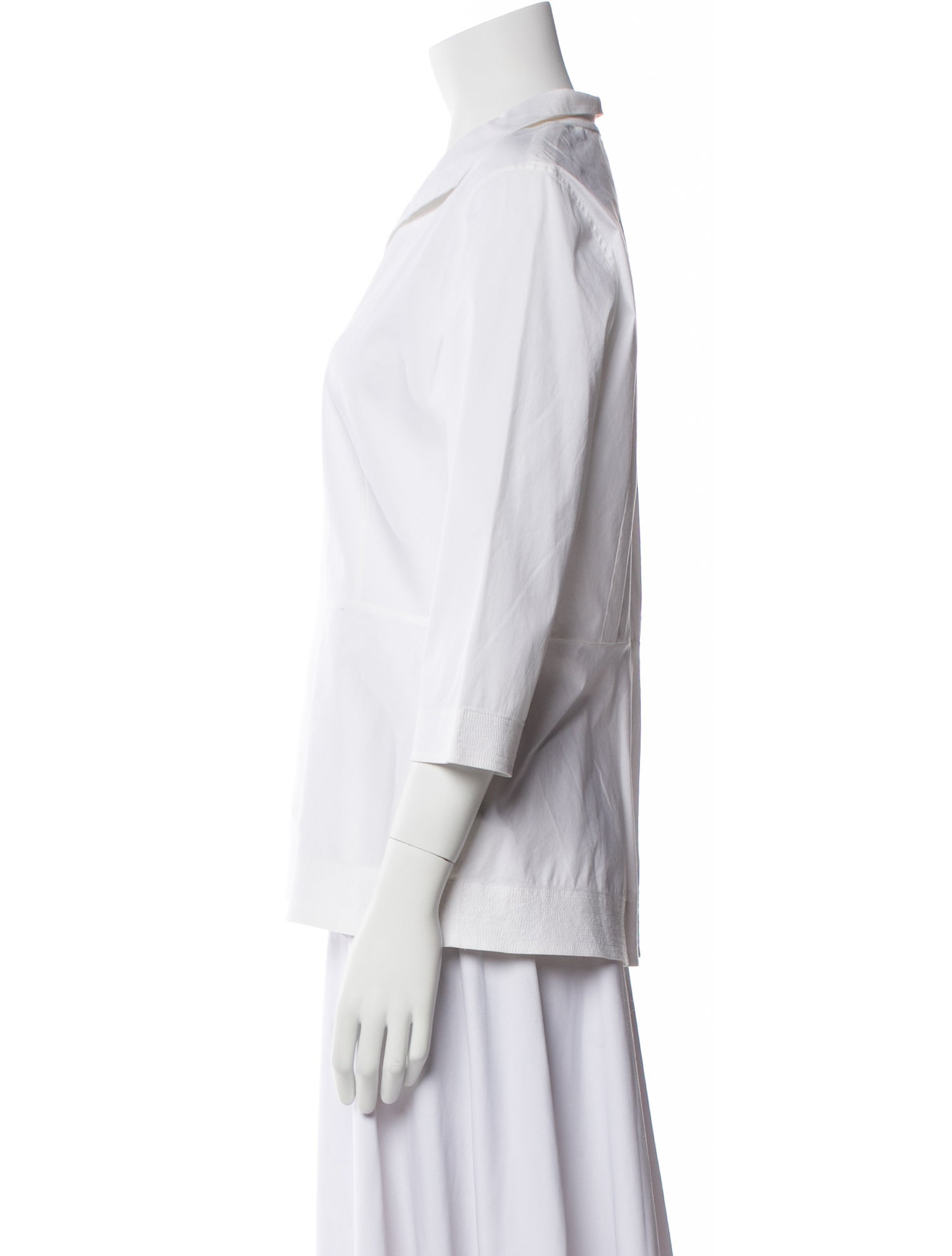 Lafayette 148 Three-Quarter Sleeve Button-Up Top