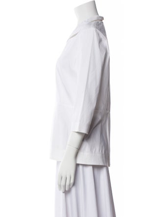 Lafayette 148 Three-Quarter Sleeve Button-Up Top