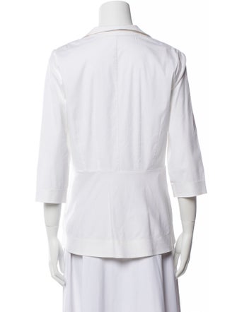 Lafayette 148 Three-Quarter Sleeve Button-Up Top