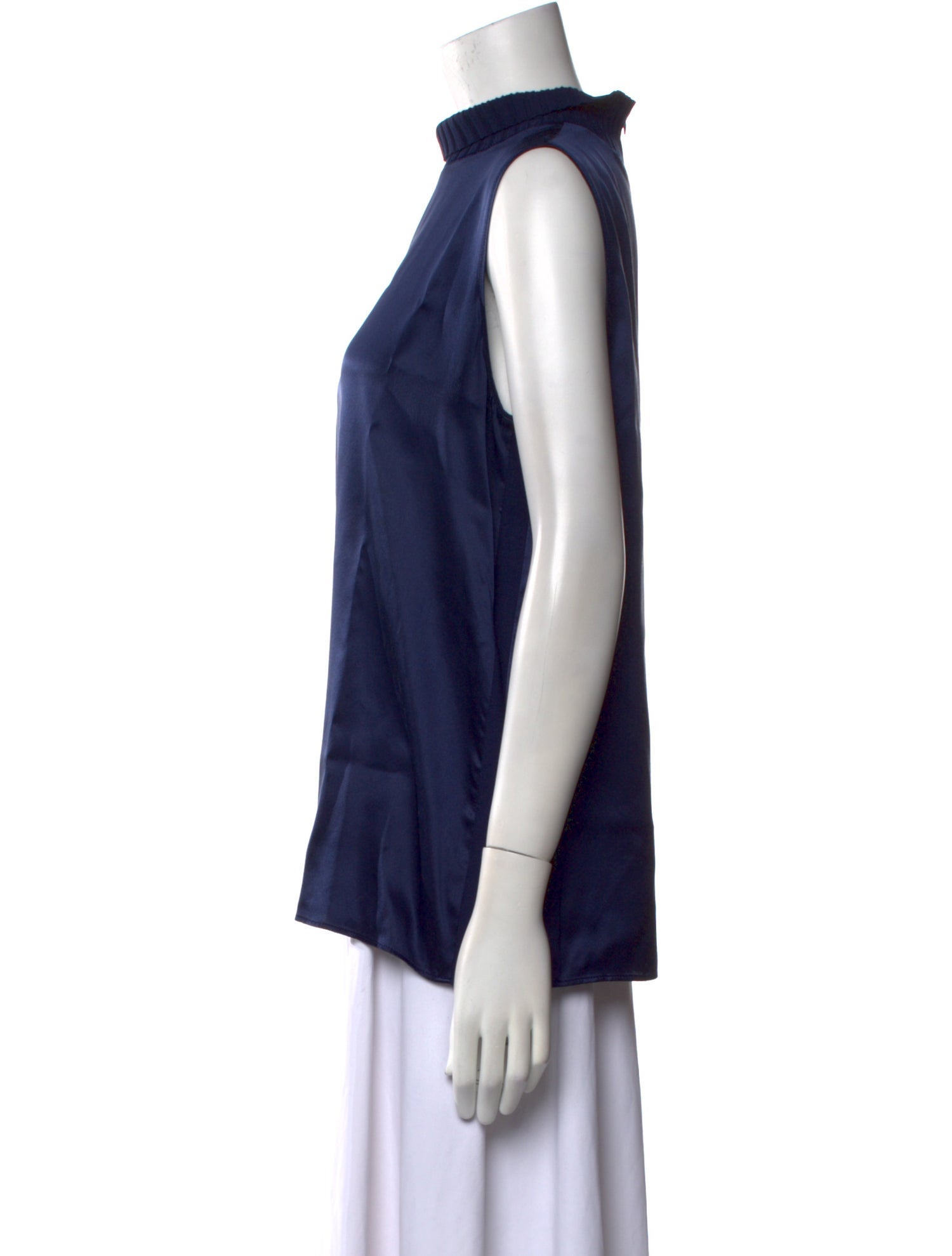 Lafayette 148 Silk Mock Neck Top