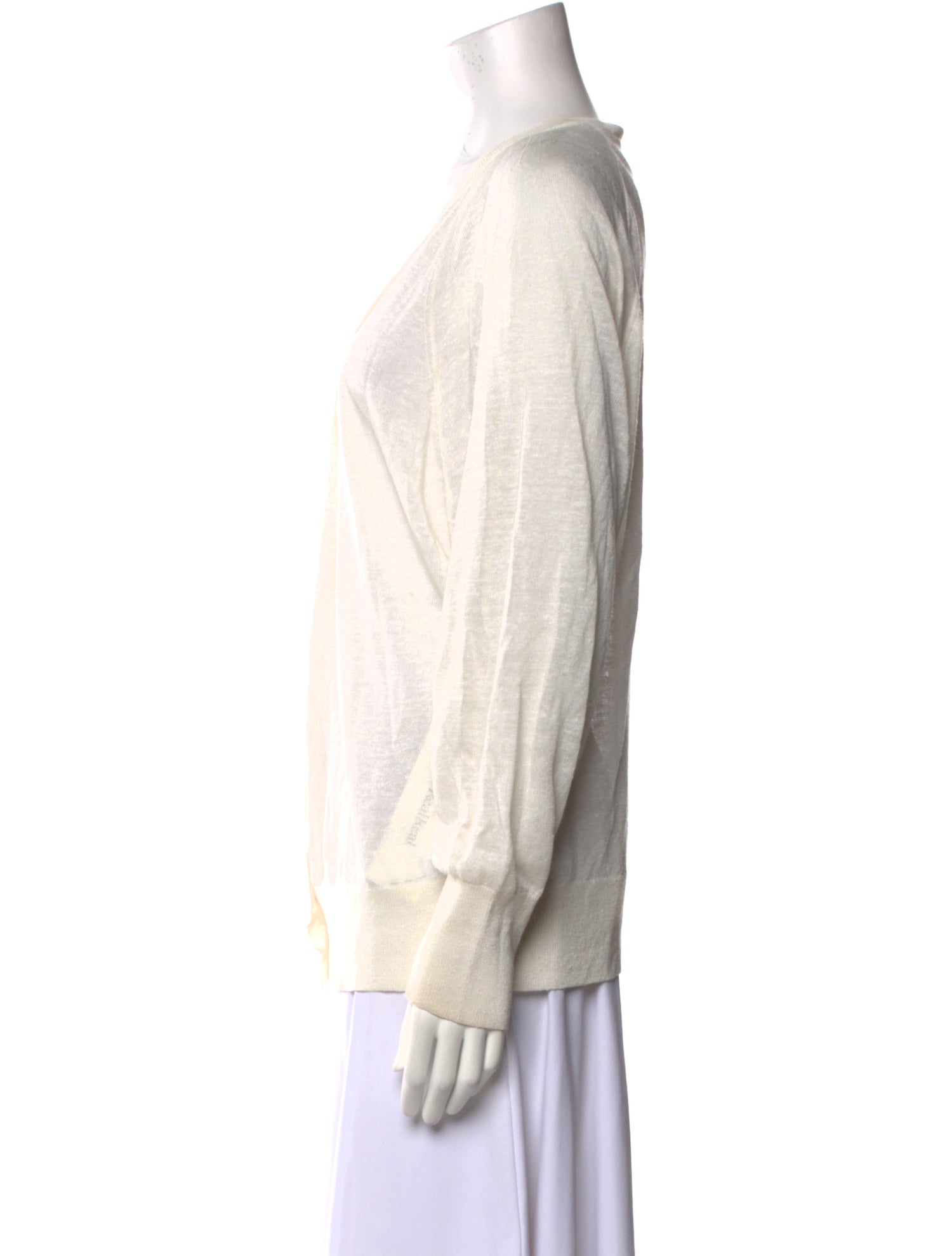 Lafayette 148 Linen Plunge Neckline Sweater