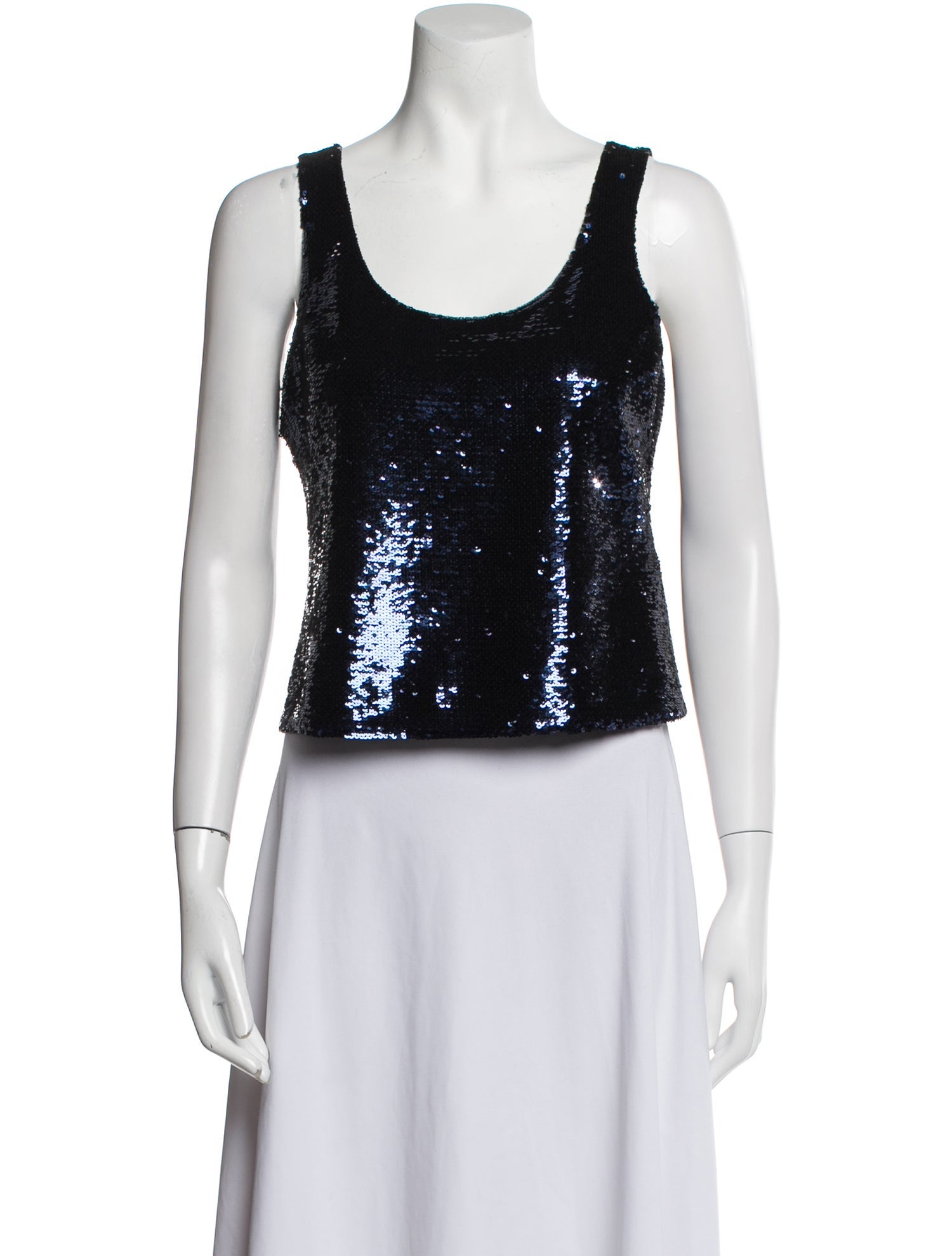 Lafayette 148 Silk Scoop Neck Crop Top