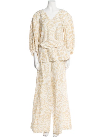 Lafayette 148 Silk Printed Pant Set