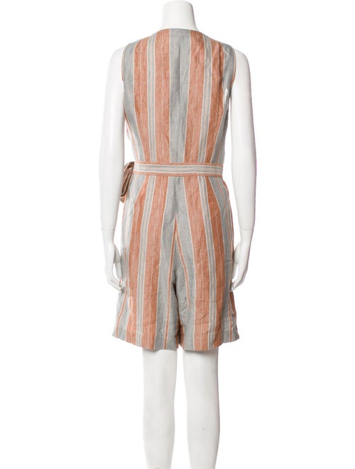 Lafayette 148 Striped V-Neck Romper