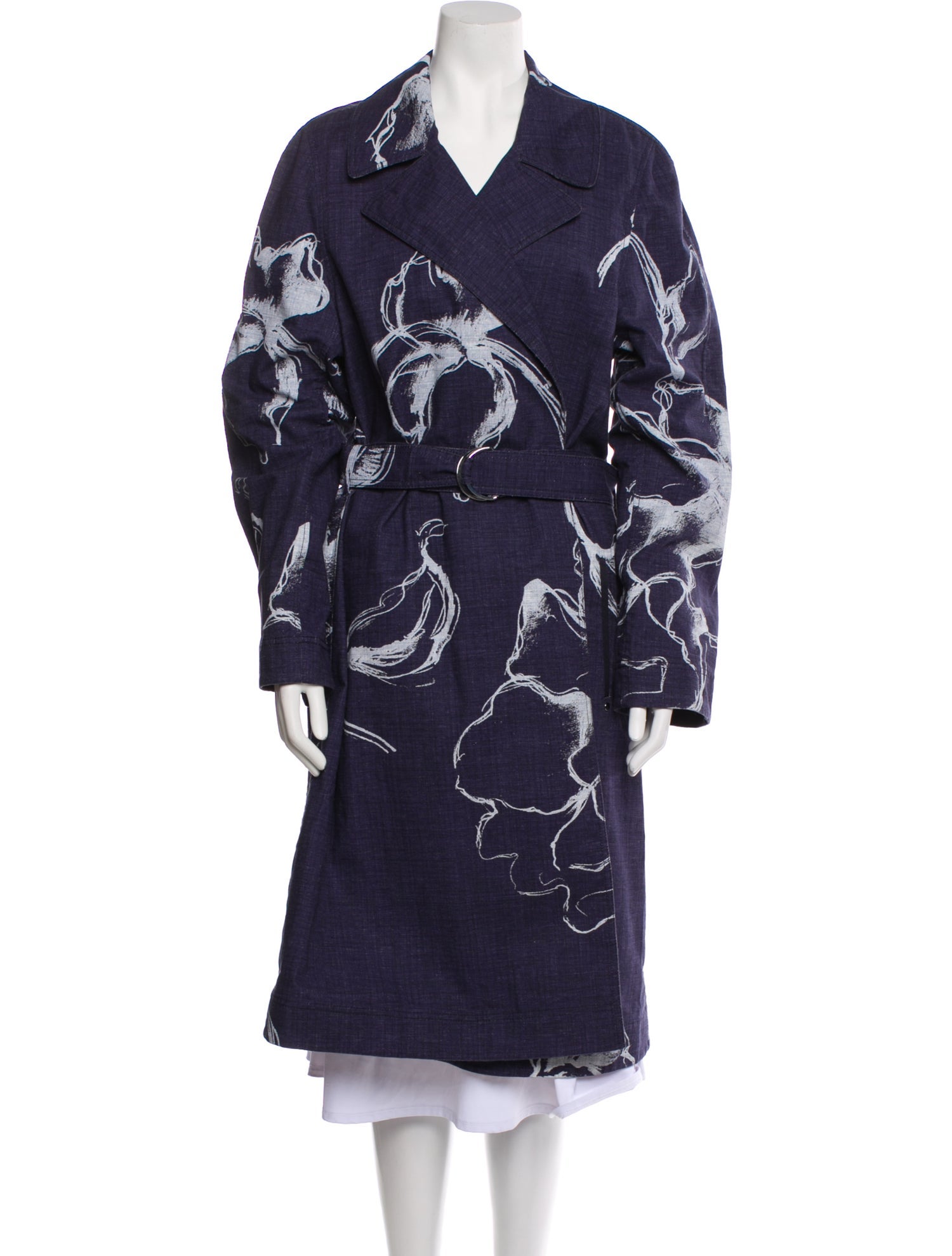 Lafayette 148 Floral Print Trench Coat