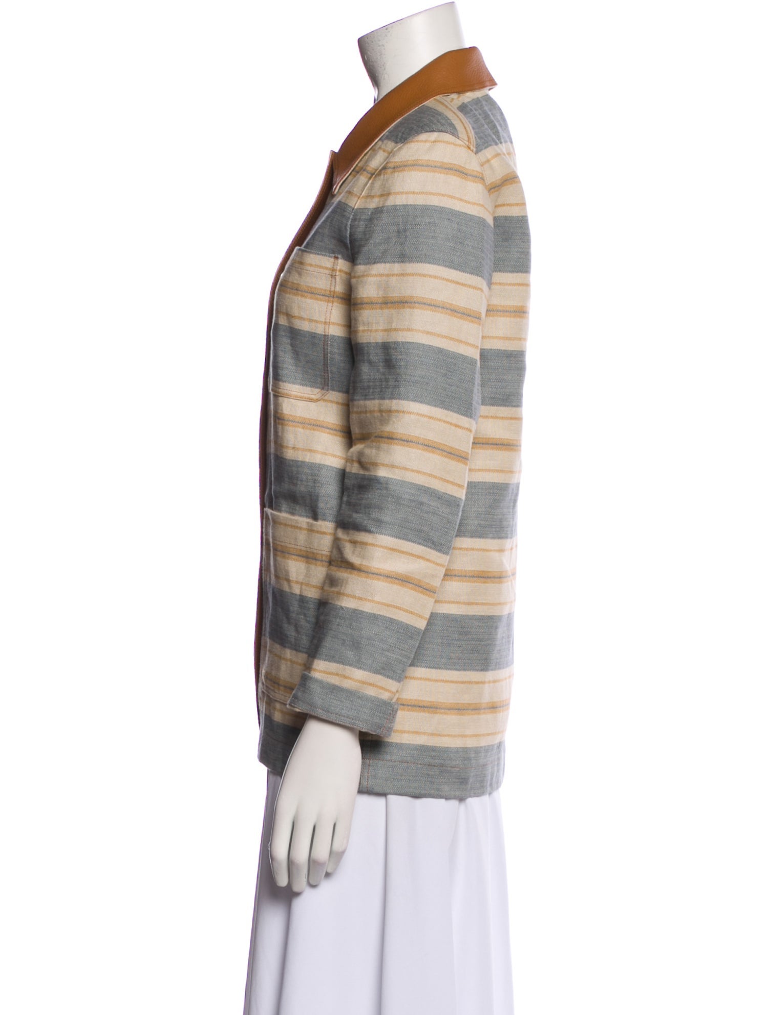 Lafayette 148 Linen Striped Coat