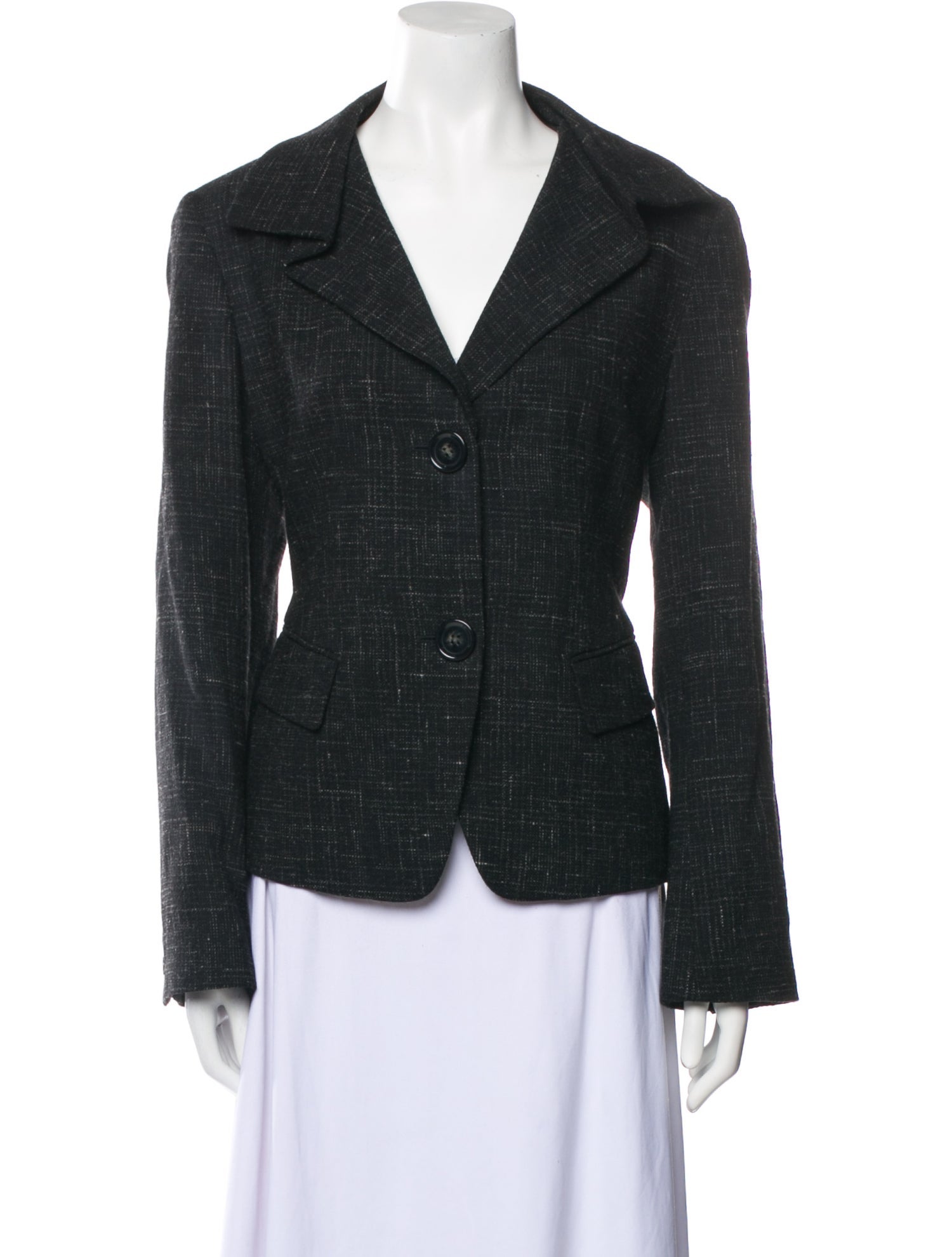 Lafayette 148 Virgin Wool Tweed Pattern Blazer