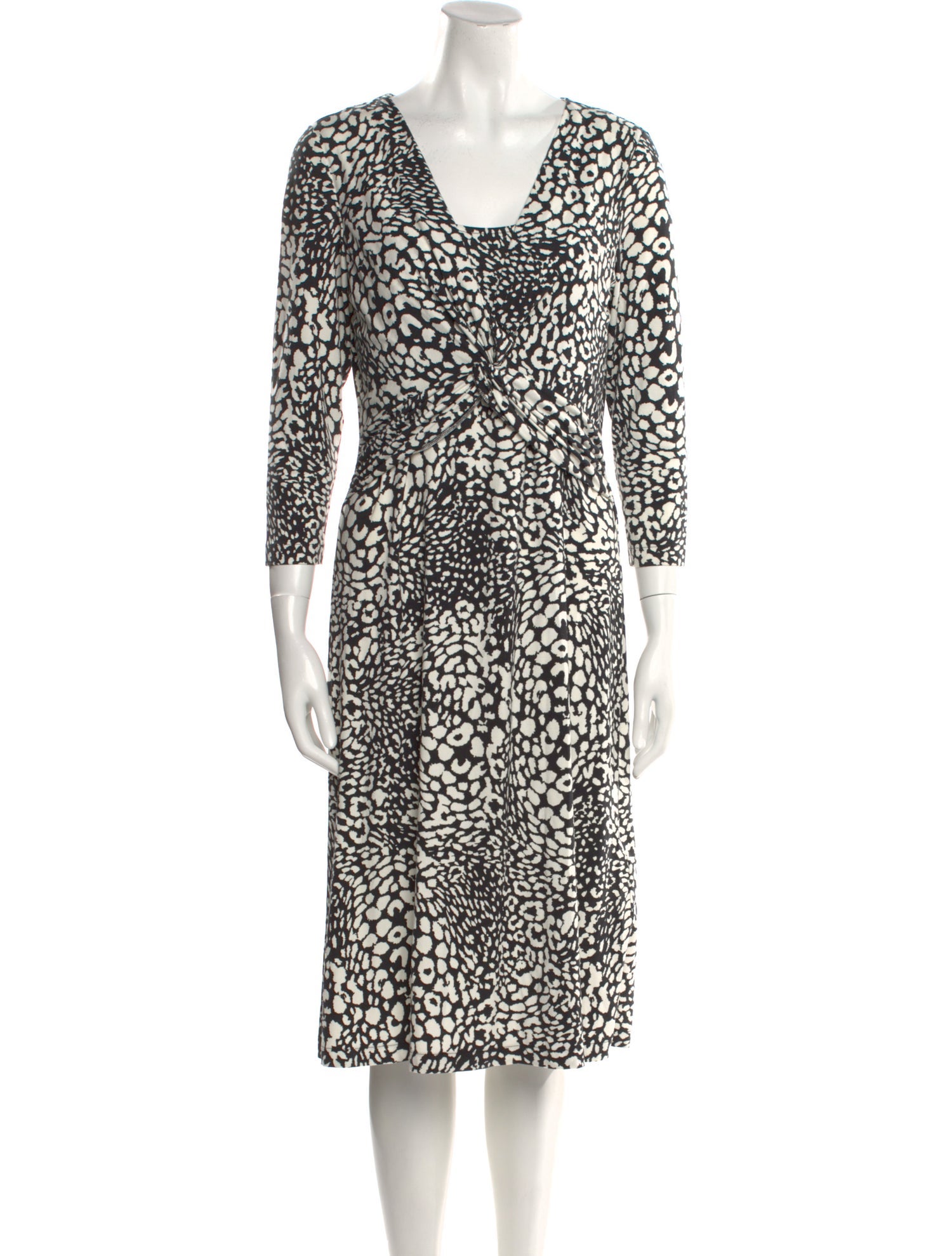 Lafayette 148 Animal Print Midi Length Dress