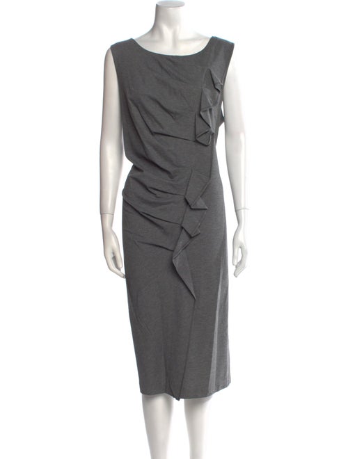 Lafayette 148 Bateau Neckline Midi Length Dress