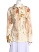 Lafayette 148 Silk Printed Button-Up Top