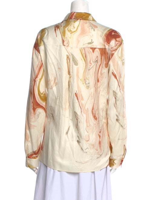 Lafayette 148 Silk Printed Button-Up Top