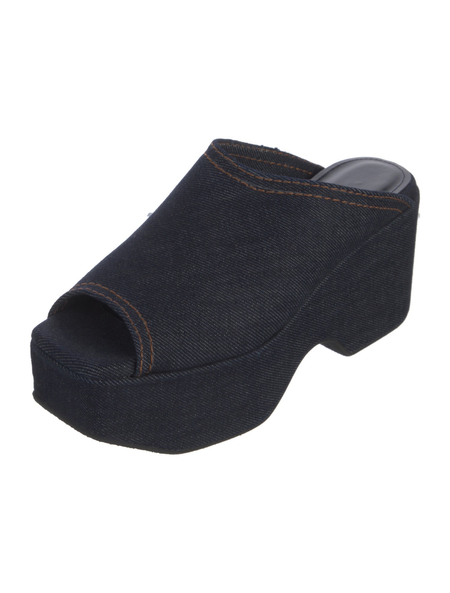 Lafayette 148 Denim Cutout Accent Slides w/ Tags