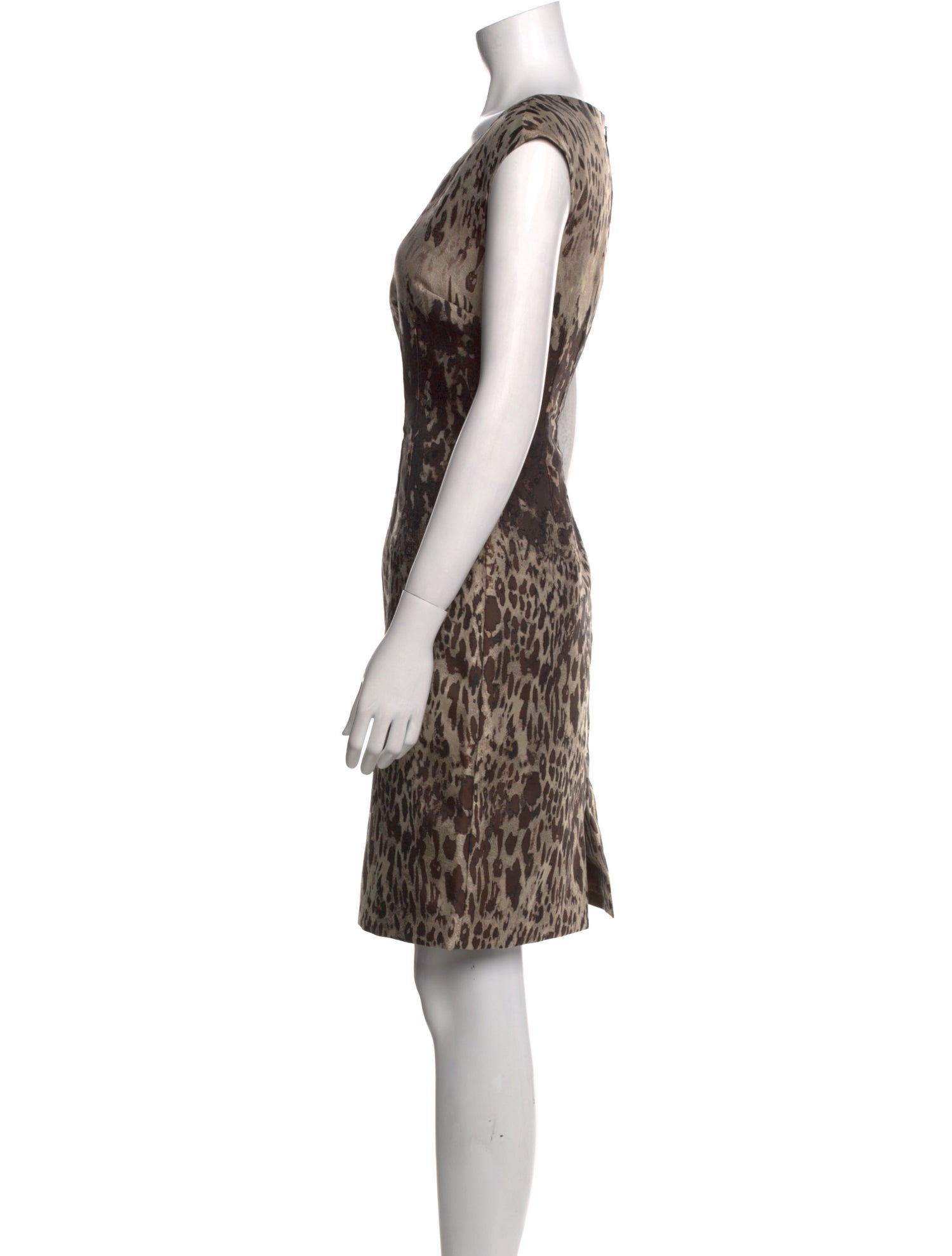 Lafayette 148 Animal Print Knee-Length Dress
