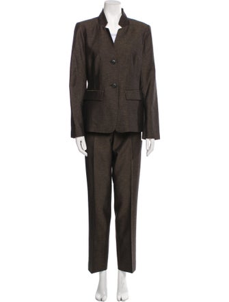 Lafayette 148 Virgin Wool Pleated Accents Pantsuit