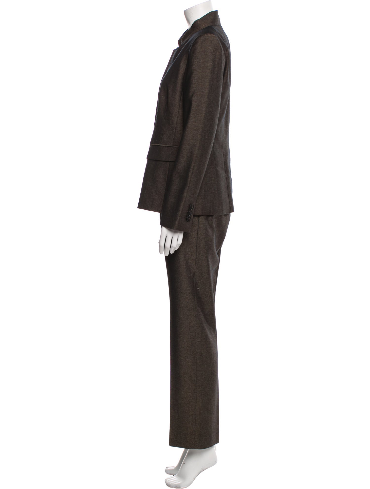 Lafayette 148 Virgin Wool Pleated Accents Pantsuit