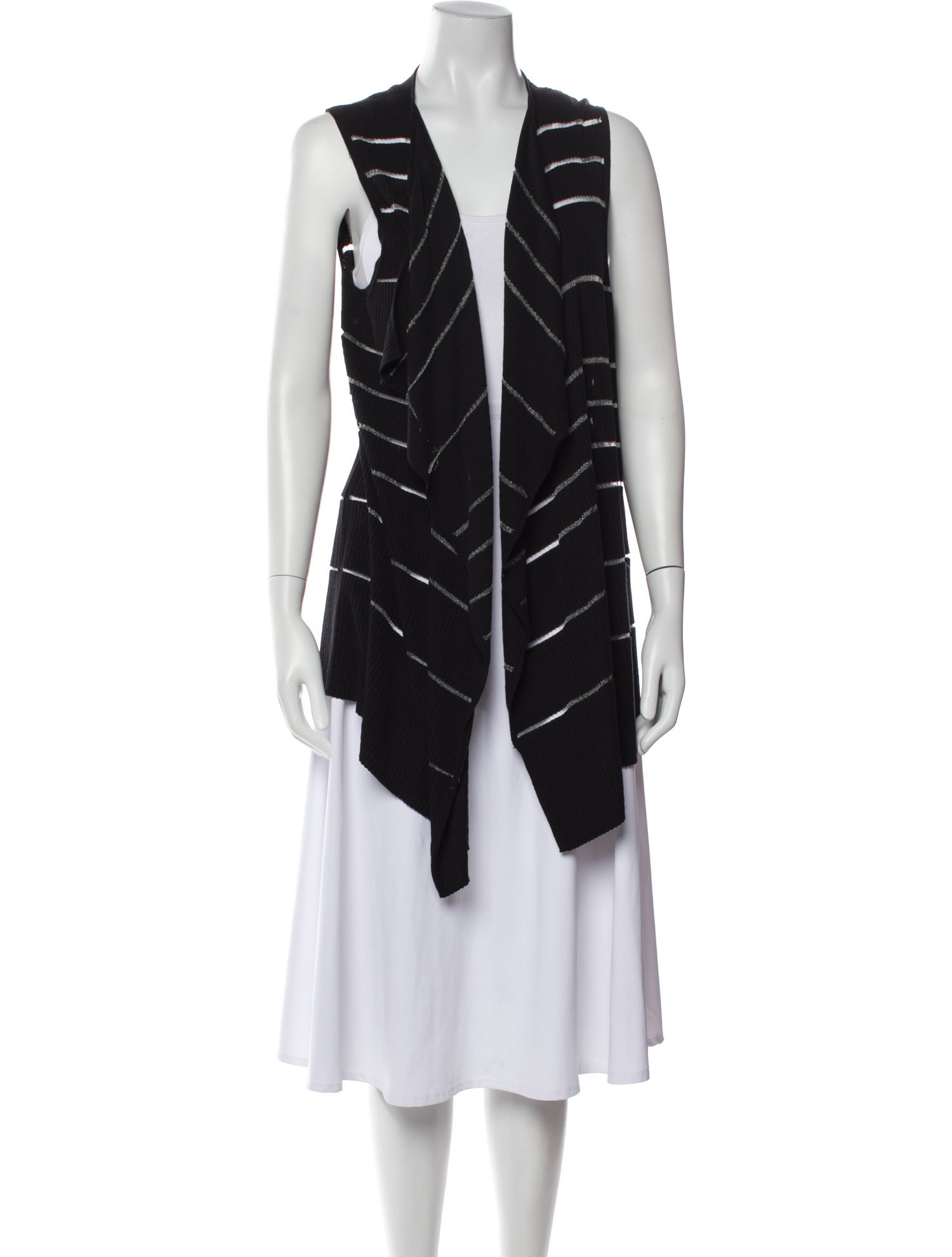 Lafayette 148 Striped Open Front Sweater