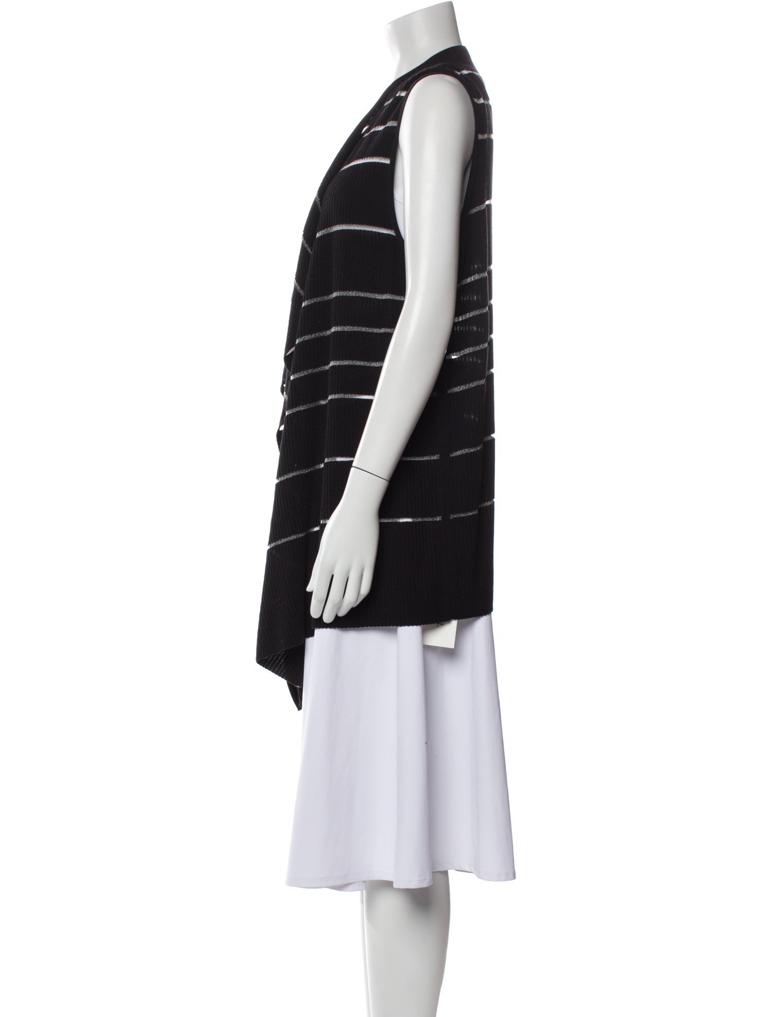 Lafayette 148 Striped Open Front Sweater