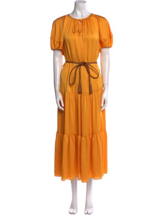 Lafayette 148 Crew Neck Long Dress