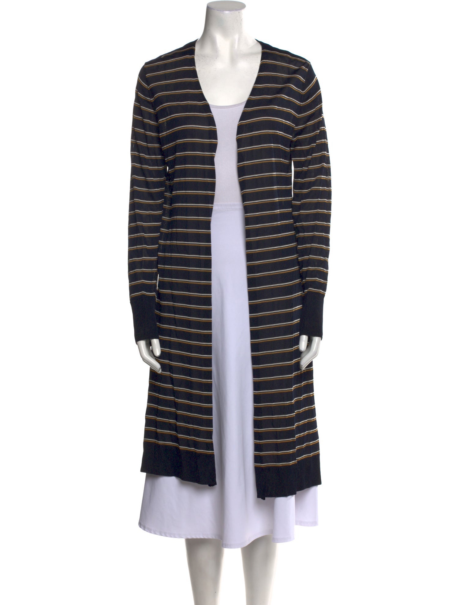 Lafayette 148 Striped Open Front Sweater