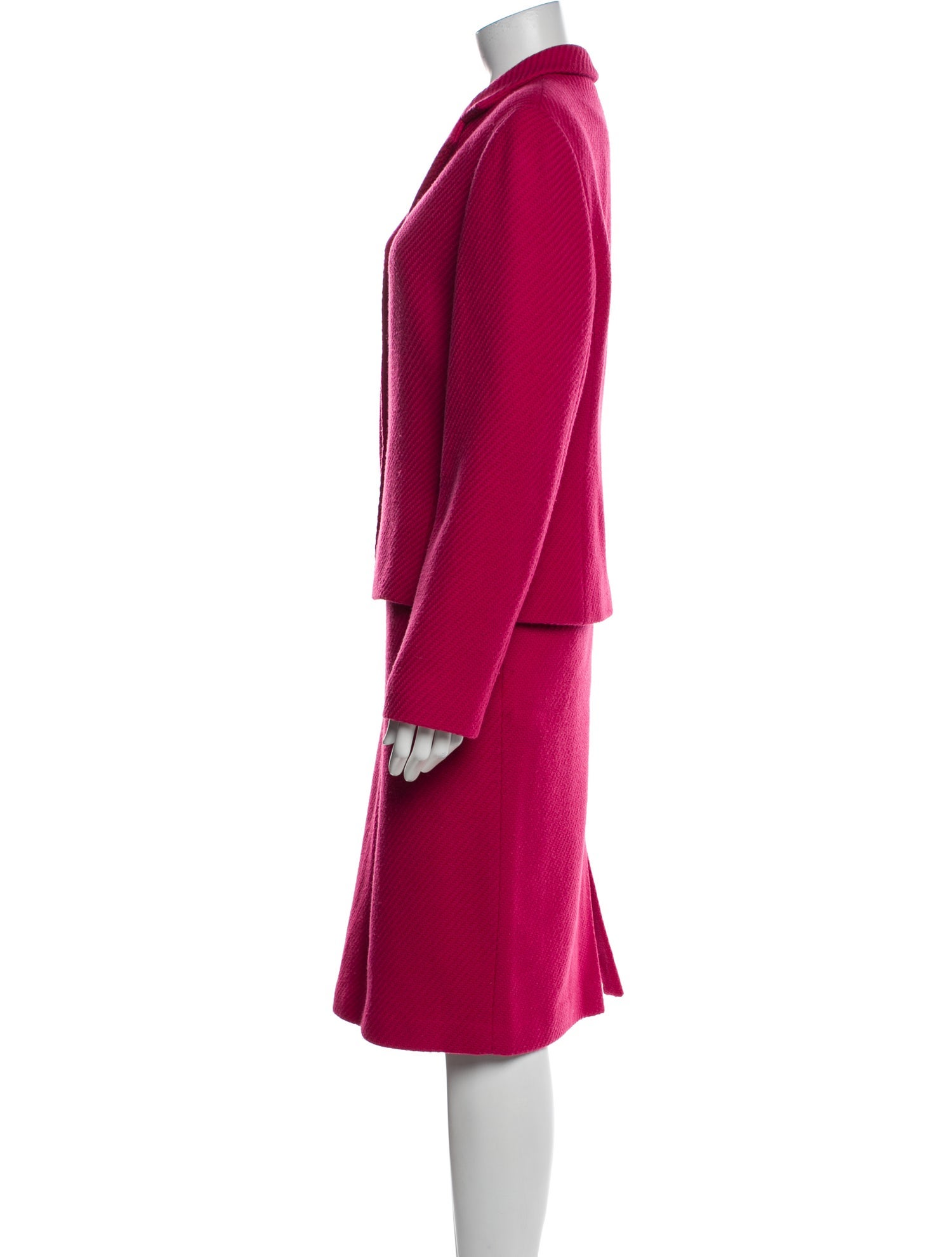 Lafayette 148 Wool Pleated Accents Skirt Suit
