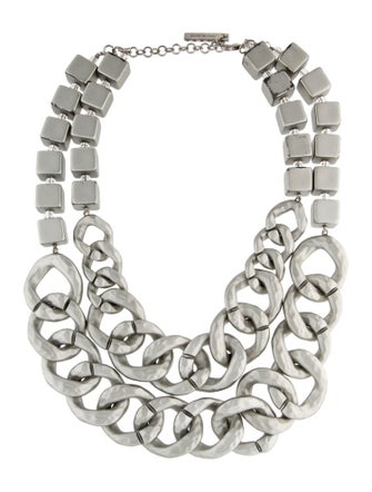 Lafayette 148 Hammered Chain Block Necklace