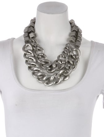 Lafayette 148 Hammered Chain Block Necklace